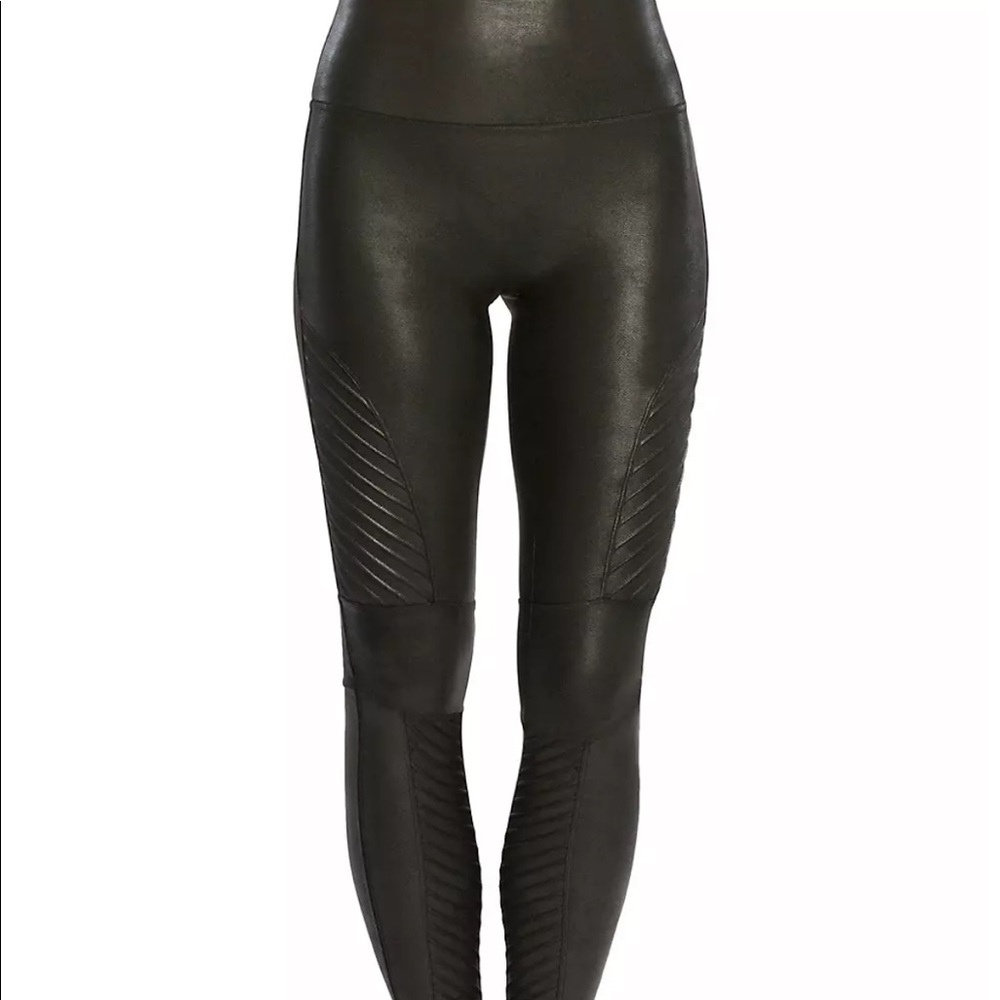 Spanx faux leather moto leggings